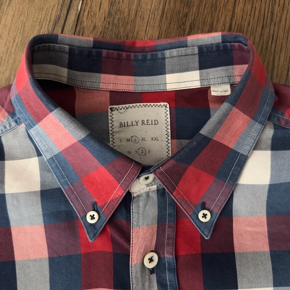 Billy Reid Buffalo Check Oxford Shirt Made in Italy - Picture 11 of 13